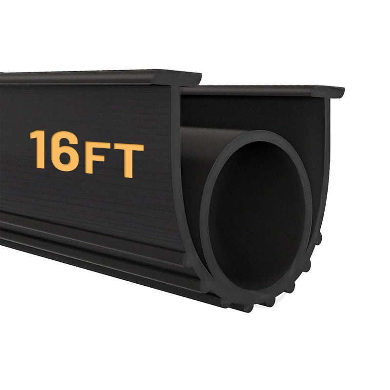DGSL Garage Door Seals Bottom Rubber Weather Stripping Kit Seal Strip Replacement, Universal Weatherproof Threshold Buffering Sealing Rubber 5/16 Inch T Ends (16 Ft, Black) - Image 1